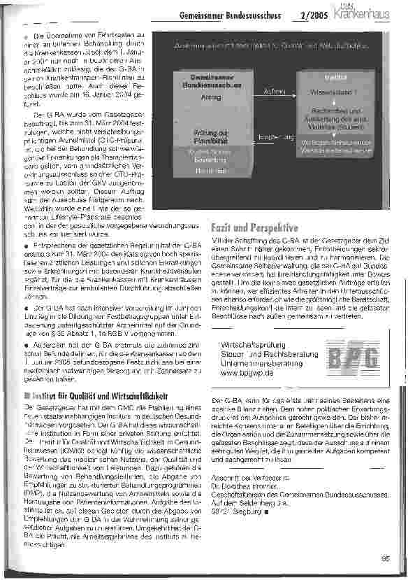 Vorschauseite 5: Der G-BA als wichtigste Regelungsinstanz in der gemeinsamen Selbstverwaltung