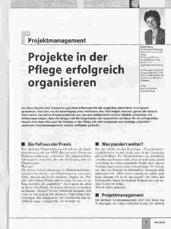 Vorschauseite 1: Projekte in der Pflege erfolgreich organisieren