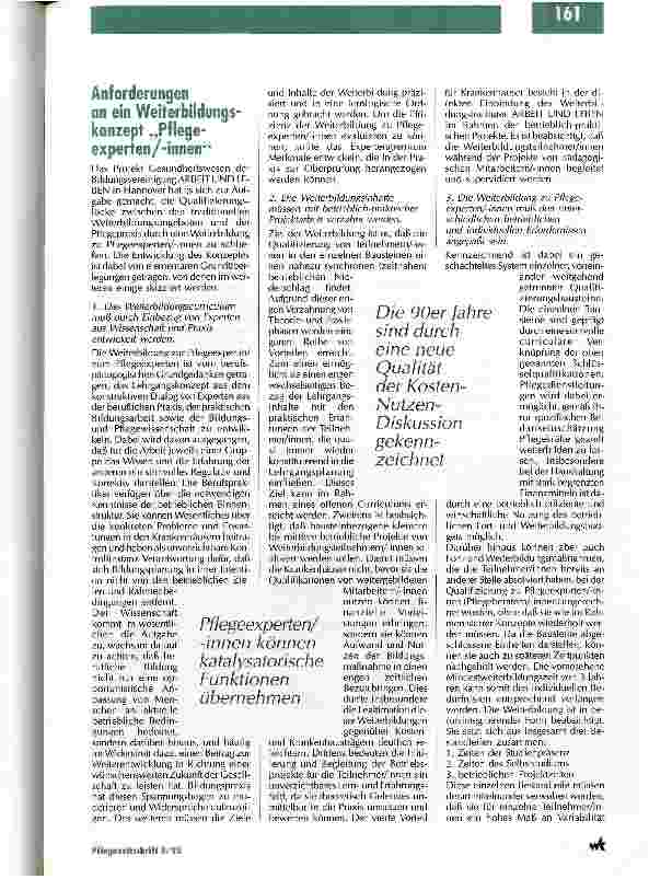 Vorschauseite 5: Strukturverbesserungen durch den Einsatz von Pflegeexperten Reformstrategie im Krankenhaus