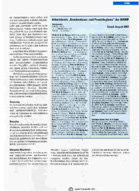 Vorschauseite 2: Hygienemaßnahmen bei Gastroenteritis-Ausbrüchen durch NorovirenEmpfehlung des Arbeitskreises Krankenhausund Praxishygiene