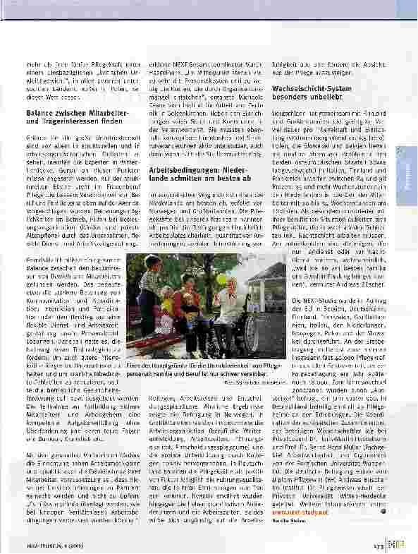 Vorschauseite 2: Ergebnisse der Europäischen NEXT-Studie zum vorzeitigen Berufsausstieg von Pflegepersonal. Hauptgründe für dessen Unzufriedenheit und Lösungsansätze zur Motivation.