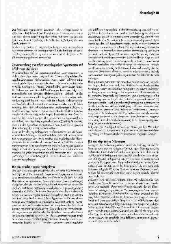 Vorschauseite 2: Psychologische Therapie effektiver und kognitiver Störungen bei Multipler Sklerose