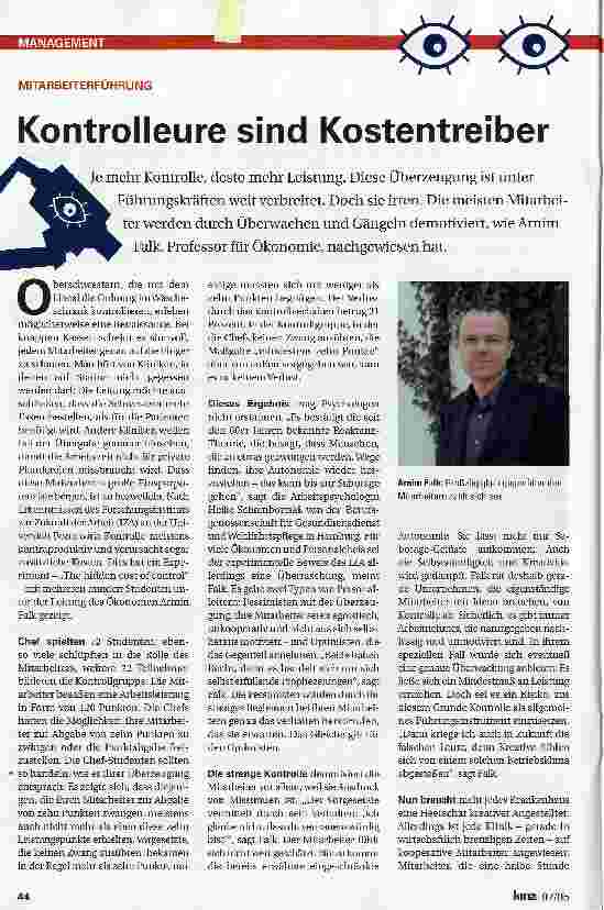 Vorschauseite 1: Kontrolleure sind Kostentreiber