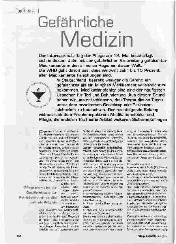 Vorschauseite 1: Gefährliche Medizin