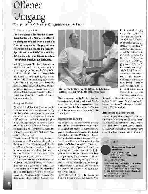 Vorschauseite 1: Offener UmgangTherapeutische Maßnahmen für harninkontinente Männer