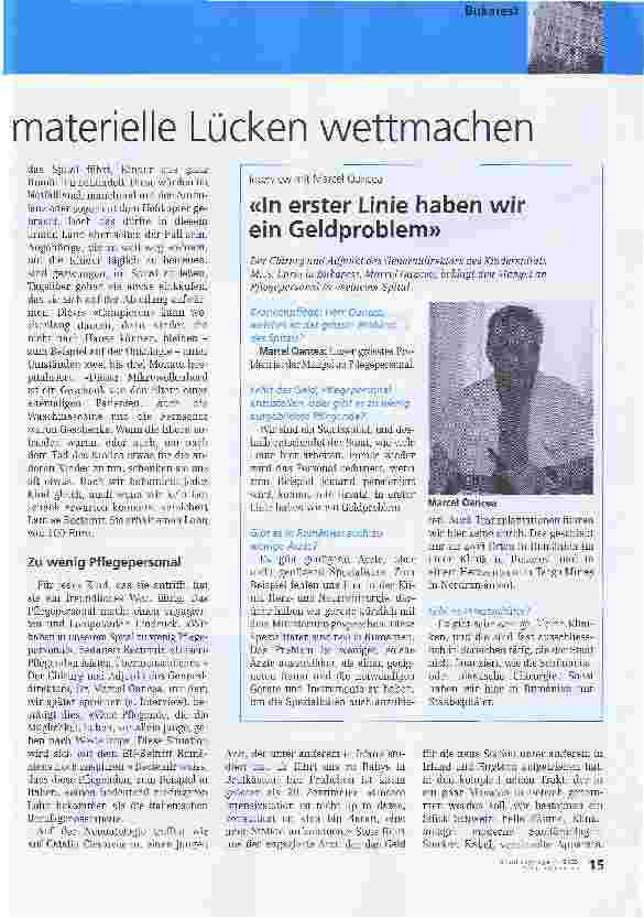 Vorschauseite 2: Reportage aus Rumänien - 1. TeilMit viel Engagement materielle Lücken wettmachen