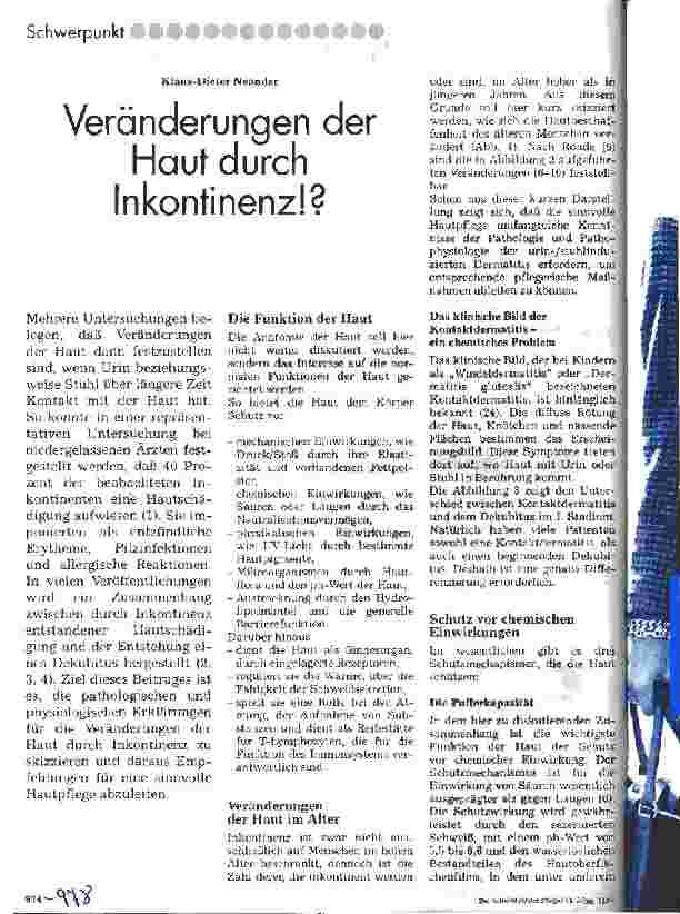 Vorschauseite 1: Veränderungen der Haut durch Inkontinenz!?