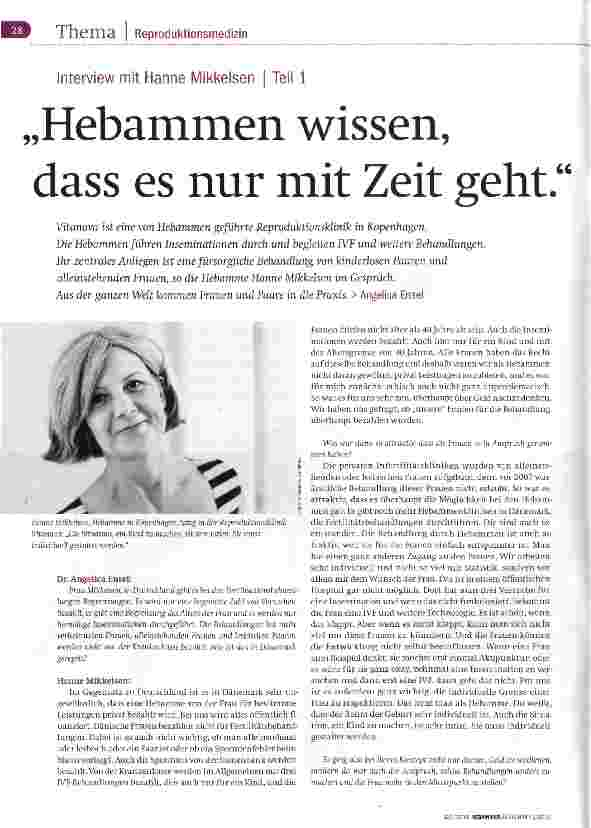 Vorschauseite 1: Interview mit Hanne Mikkelsen Teil 1 Hebammen wissen, dass es nur mit Zeit geht.