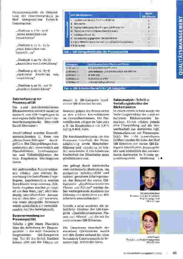 Vorschauseite 2: Serie: Wirksamkeit und Nutzen von Qualitätsmanagement Teil IV: Mitarbeiterführung und -motivation