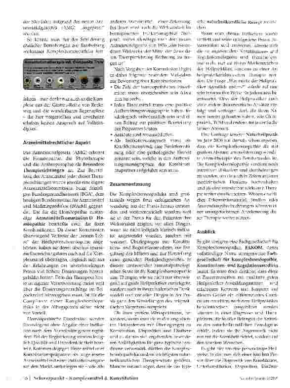 Vorschauseite 5: Komplexhomöopathie Eine Erfolgsstory mit Zukunft?