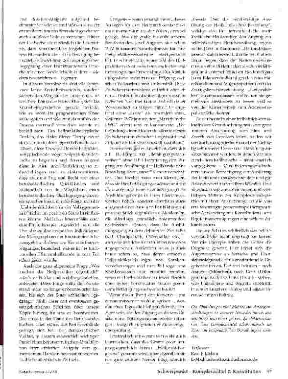 Vorschauseite 6: Komplexhomöopathie Eine Erfolgsstory mit Zukunft?