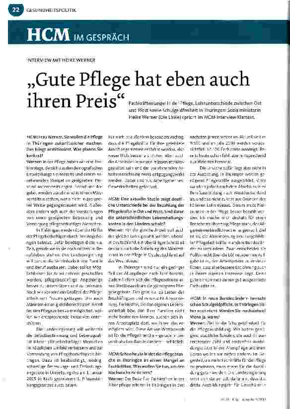 Vorschauseite 1: Gute Pflege hat eben auch ihren Preis