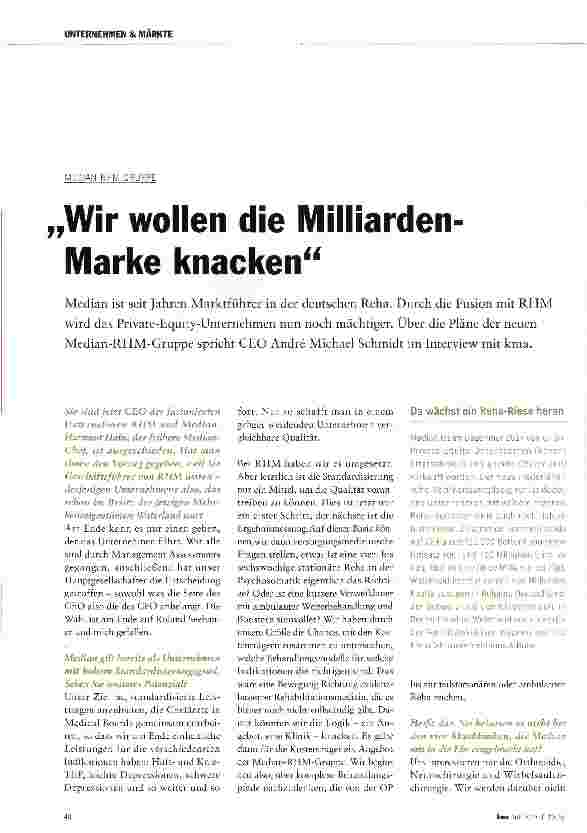 Vorschauseite 1: Wir wollen die Milliarden-Marke knacken