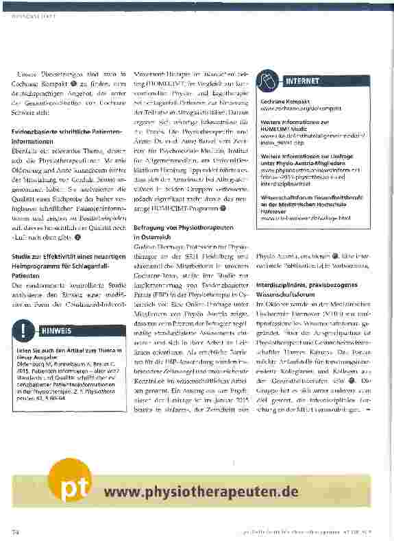 Vorschauseite 3: »Die Physiotherapeuten machen es uns vor«