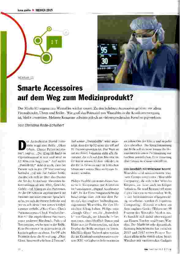 Vorschauseite 1: Smarte Accessoires auf dem Weg zum Medizinprodukt?