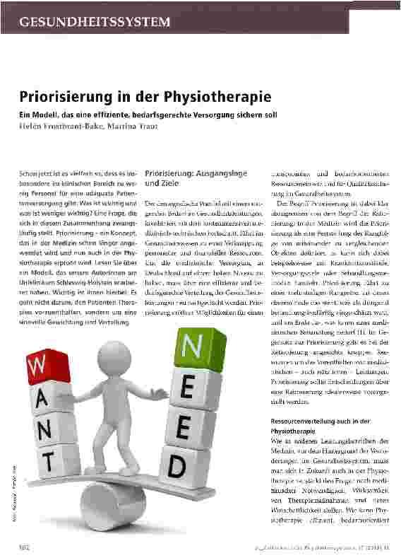 Vorschauseite 1: Priorisierung in der Physiotherapie