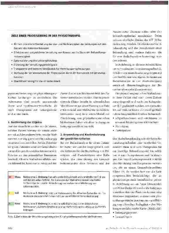 Vorschauseite 3: Priorisierung in der Physiotherapie