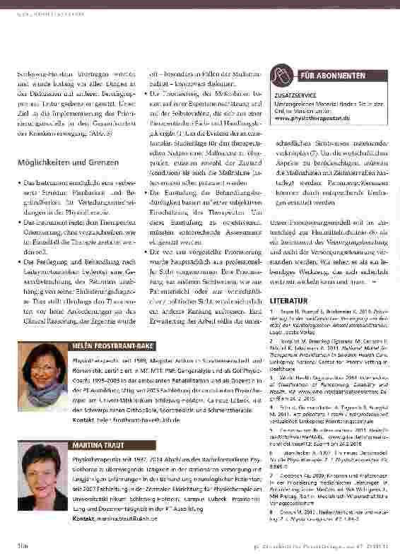 Vorschauseite 5: Priorisierung in der Physiotherapie