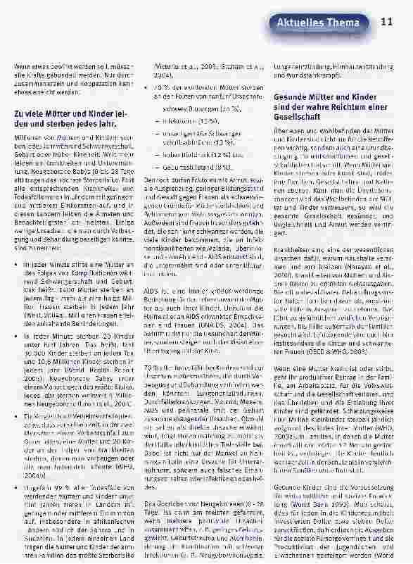 Vorschauseite 2: Weltgesundheitstag 2005 am 7. April: Mutter und Kind - Gesundheit von Anfang an!