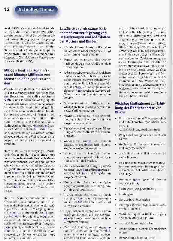 Vorschauseite 3: Weltgesundheitstag 2005 am 7. April: Mutter und Kind - Gesundheit von Anfang an!