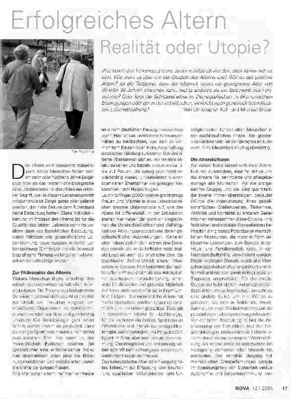 Vorschauseite 1: Erfolgreiches AlternRealität oder Utopie?