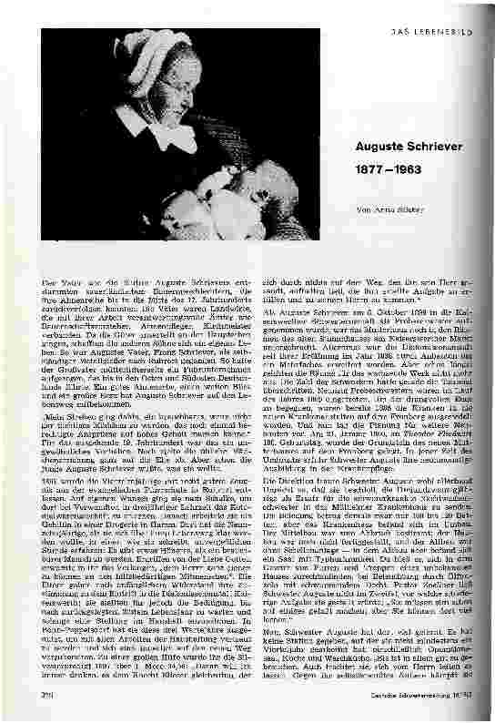 Vorschauseite 1: Auguste Schriever 1877-1963