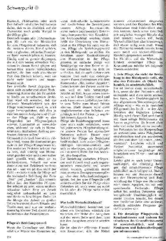 Vorschauseite 2: Humanität und Wirtschaftlichkeit - unüberbrückbare Gegensätze der Pflege?