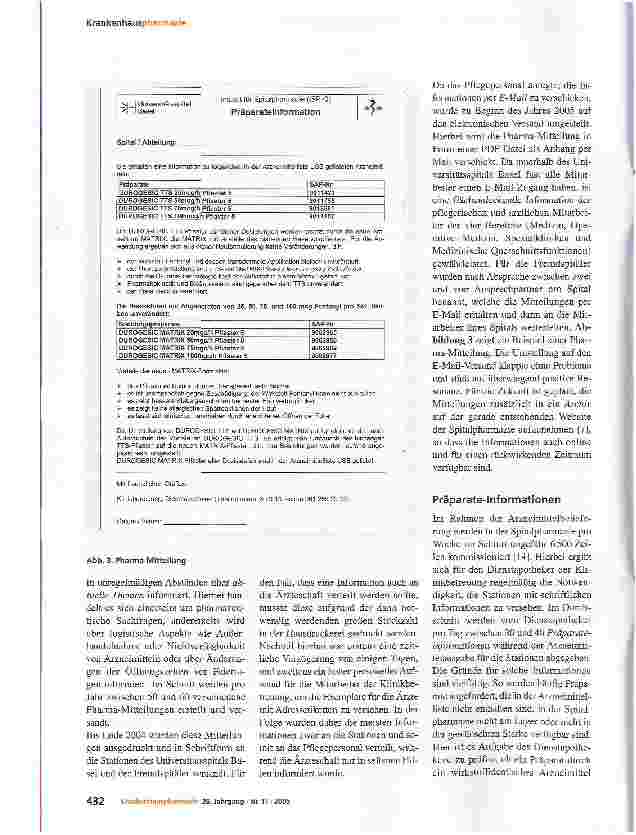Vorschauseite 4: Arzneimittelinformation: eine Dienstleistung der Spitalapotheke