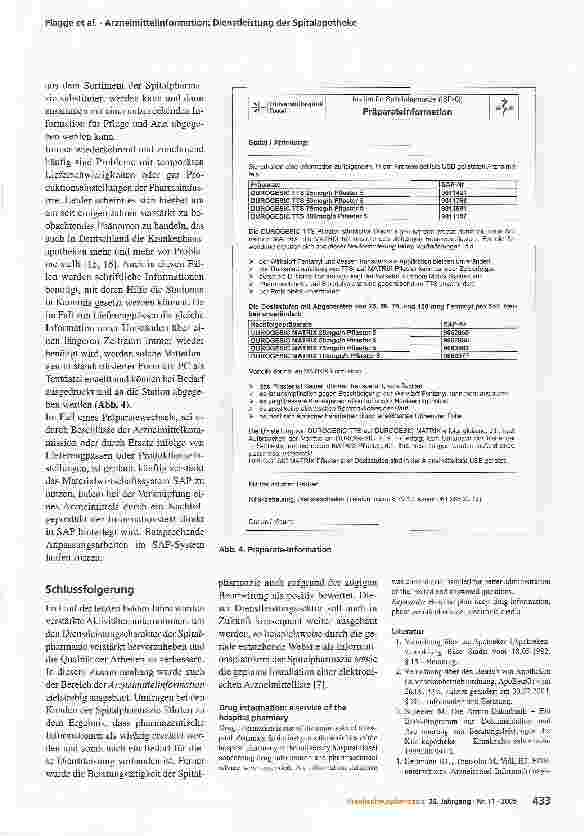Vorschauseite 5: Arzneimittelinformation: eine Dienstleistung der Spitalapotheke