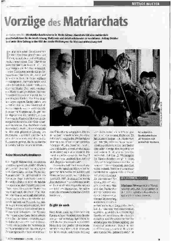 Vorschauseite 1: Vorzüge des Matriarchats