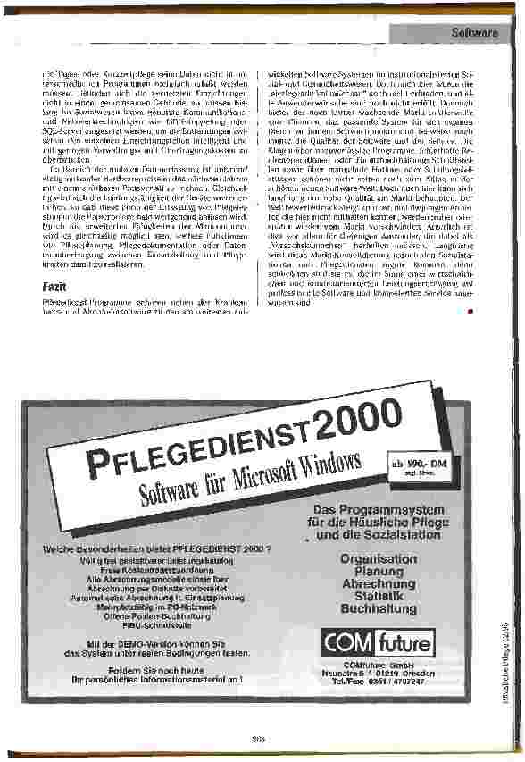 Vorschauseite 5: Im Dschungel der weichen Ware Der Software-Markt für ambulante Dienste - ein aktueller Überblick