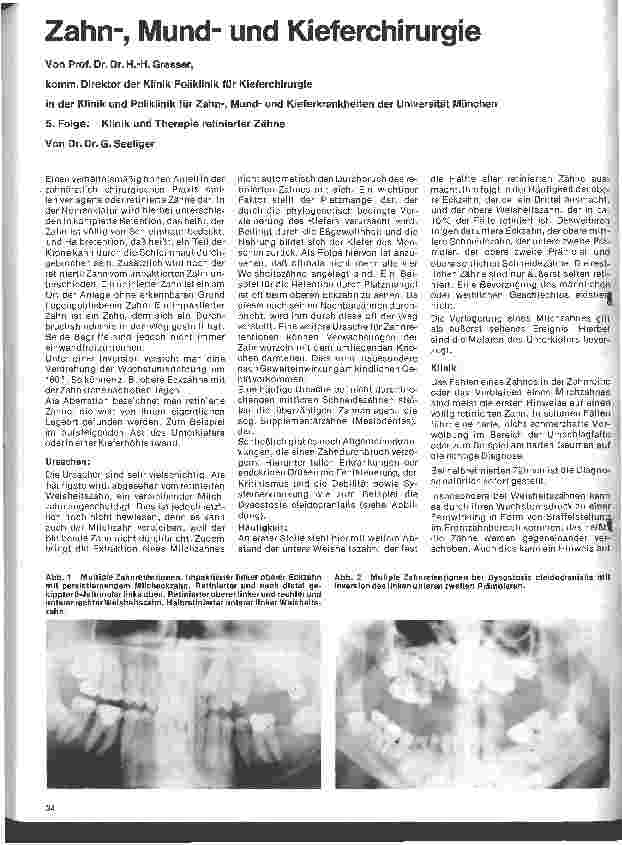 Vorschauseite 1: Zahn-, Mundund Kieferchirurgie 5. Folge: Klinik und Therapie retinierter Zähne