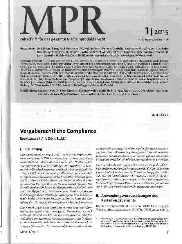 Vorschauseite 1: Vergaberechtliche Compliance