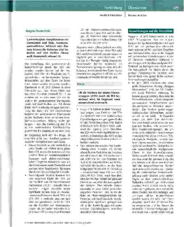 Vorschauseite 5: Thorakale Epiduralanalgesie - aktueller Stand