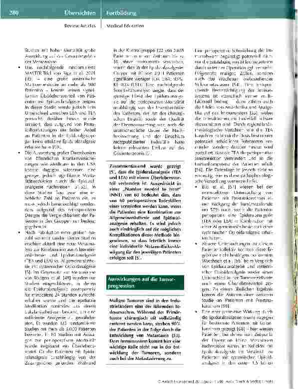 Vorschauseite 6: Thorakale Epiduralanalgesie - aktueller Stand