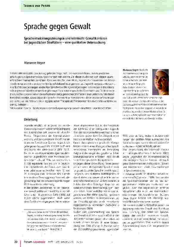 Vorschauseite 1: Sprache gegen Gewalt
