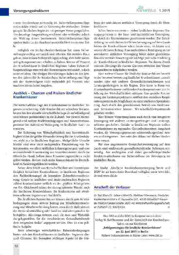 Vorschauseite 4: Ländliche Krankenhausversorgung vor dem Kollaps?