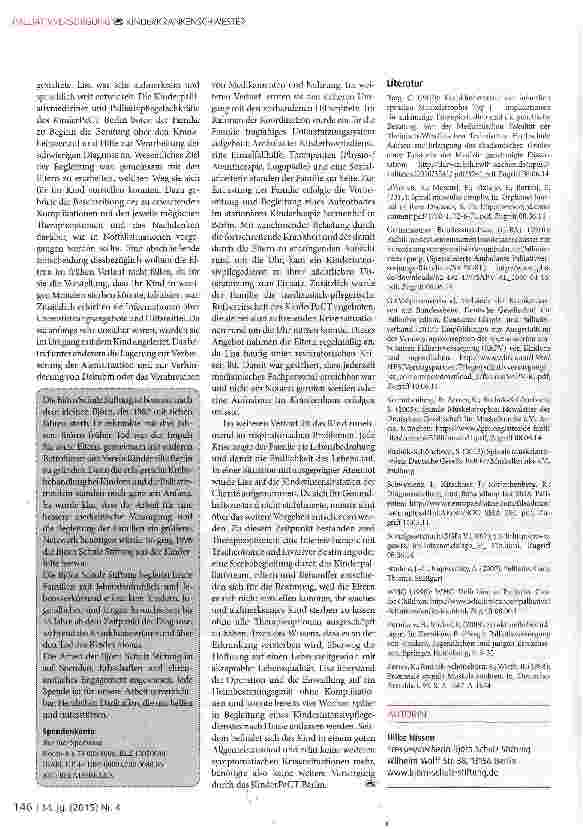 Vorschauseite 3: Palliativversorgung von Kindern in Berlin: Björn Schulz Stiftung und Charite kooperieren