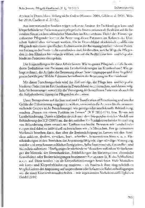 Vorschauseite 4: Caring in der Betreuung lernund körperbehinderter Patienten im Krankenhaus -eine qualitative Studie