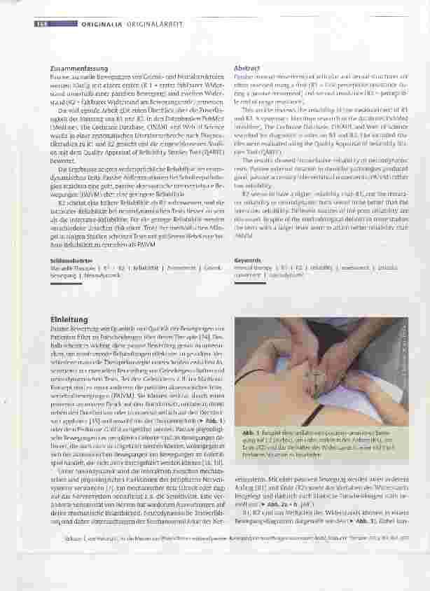 Vorschauseite 2: Ist das Messen von Widerständen während passiver Bewegung ein zuverlässiges Assessment-Tool?