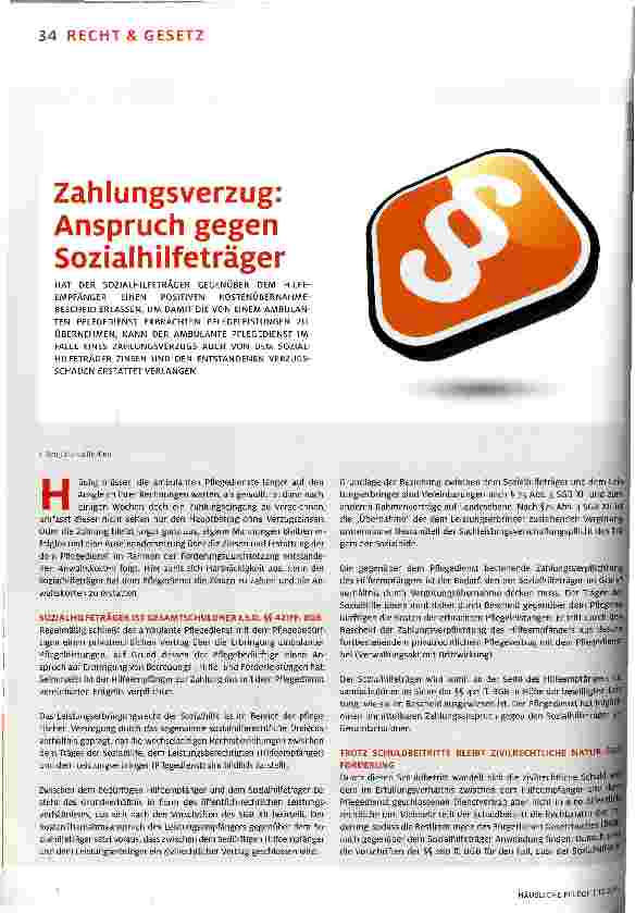Vorschauseite 1: Zahlungsverzug: Anspruch gegen Sozialhilfeträger
