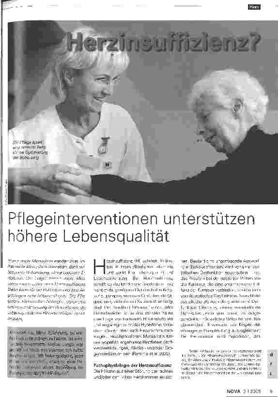 Vorschauseite 1: Herzinsuffizienz?Pflegeinterventionen unterstützen höhere Lebensqualität
