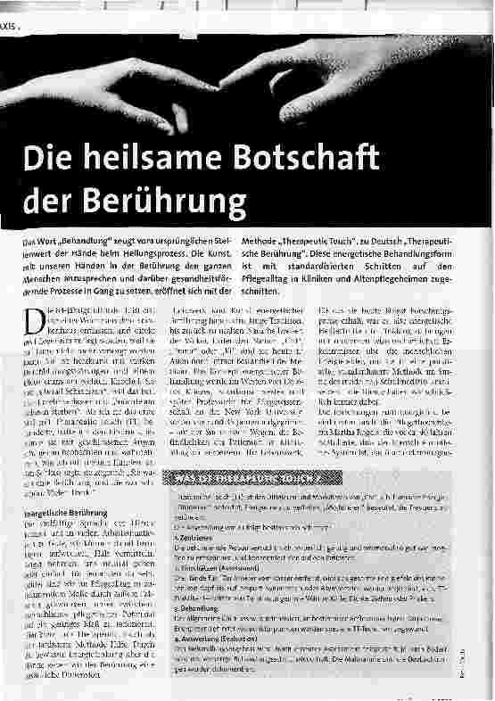 Vorschauseite 1: Die heilsame Botschaft der Berührung