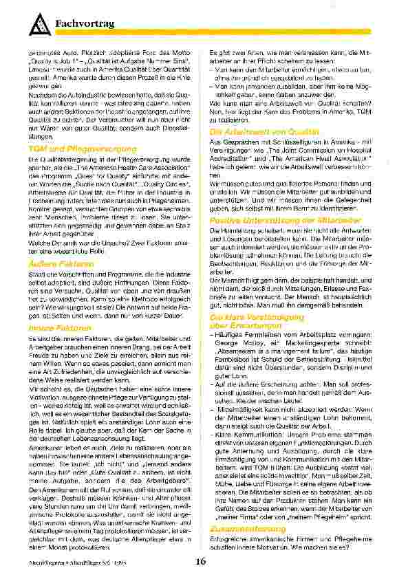 Vorschauseite 3: Total Quality Management in amerikanischen Pflegeheimen