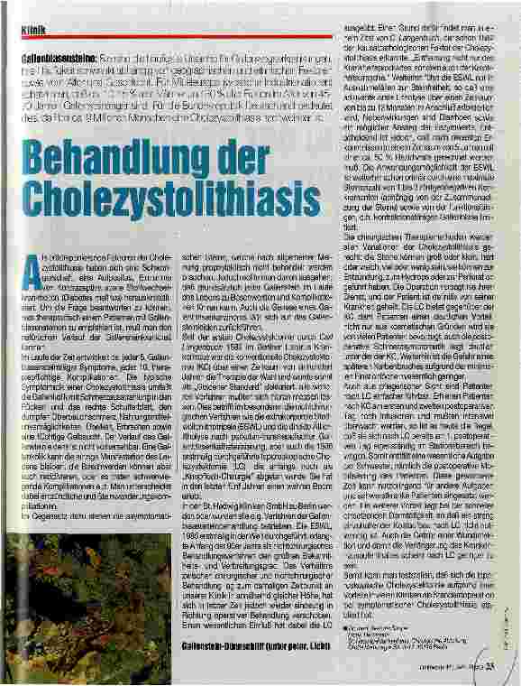 Vorschauseite 1: Behandlung der Cholezystolithiasis