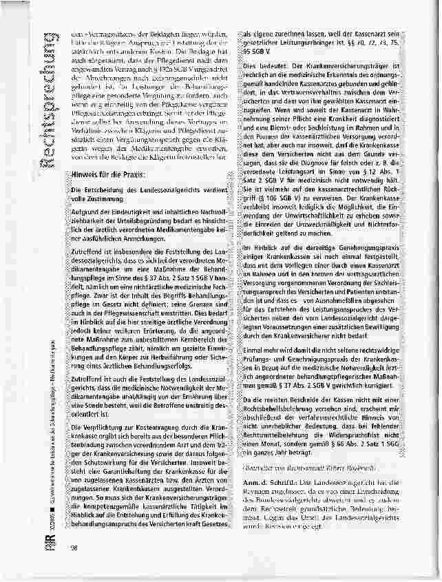 Vorschauseite 5: Kostenübernahme für Leistungen der Behandlungspflege -Medikamentengabe