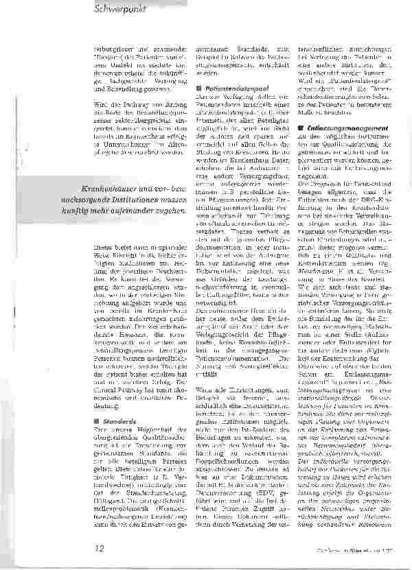 Vorschauseite 3: Gemeinsam Grenzen überschreitenMöglichkeiten eines sektorübergreifenden Qualitätsmanagements