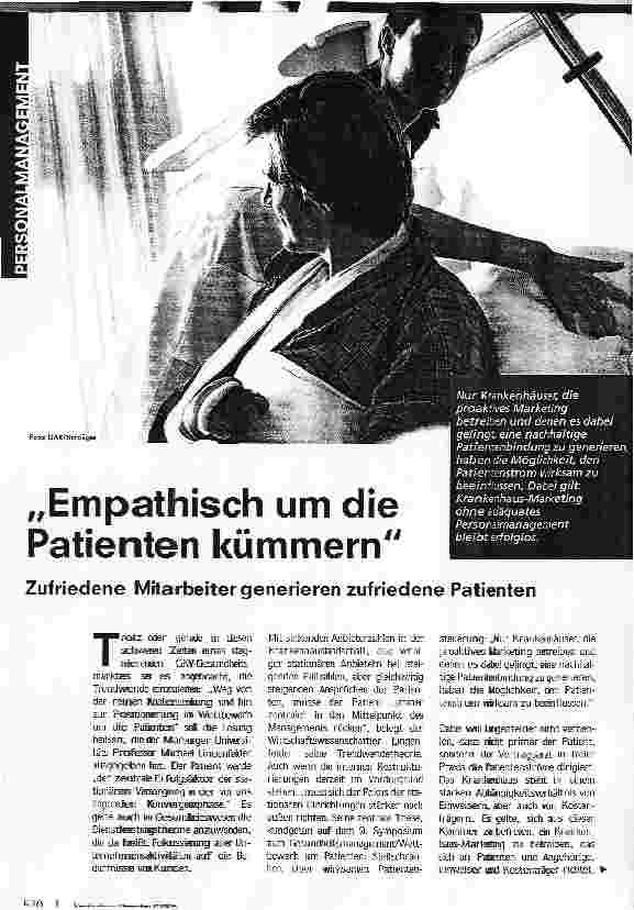 Vorschauseite 1: Empathisch um die Patienten kümmernZufriedene Mitarbeiter generieren zufriedene Patienten