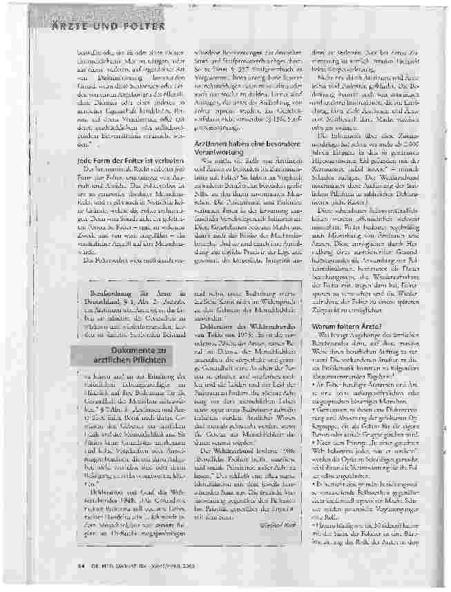Vorschauseite 2: Ärzte und Folter. Missbrauch ärztlicher Kompetenzen im Staatsauftrag