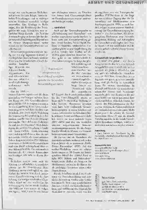 Vorschauseite 2: Neue Bewegungen für Gesundheit?Kongress Armut und Gesundheit in Berlin